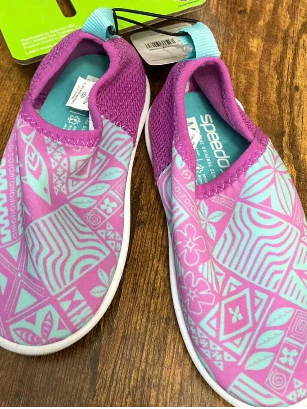 Speedo Kids Beach Bootie Water Shoes Purple/Teak Size Medium (7/8)  new